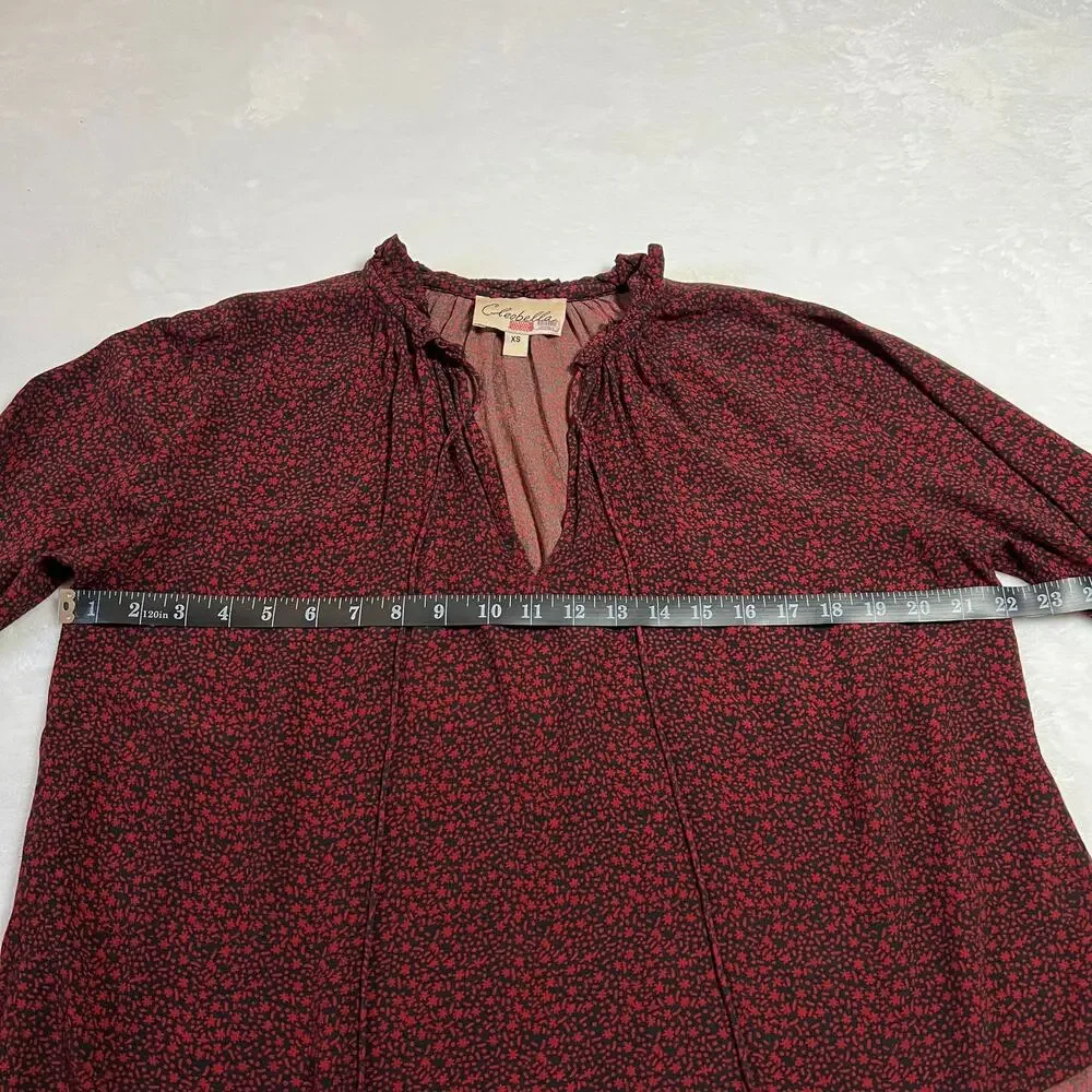 Cleobella Phoebe Ruffle Floral Top Size XS Flowy Boho Whisigoth Office Girly